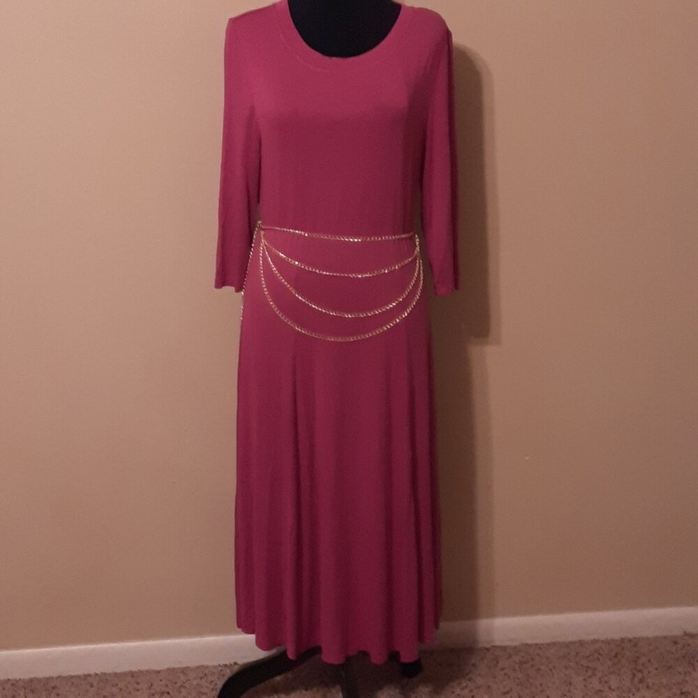 NWOT Hot Pink Midi Dress - Size Medium